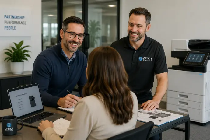 Collaborative business meeting in a modern office